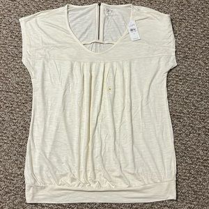 LAST CALL DONATING!! LOFT Short Sleeve Knit Sweater Blouse T-Shirt Top Zipper